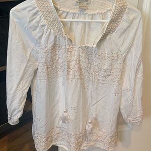 Lucky brand white peasant top